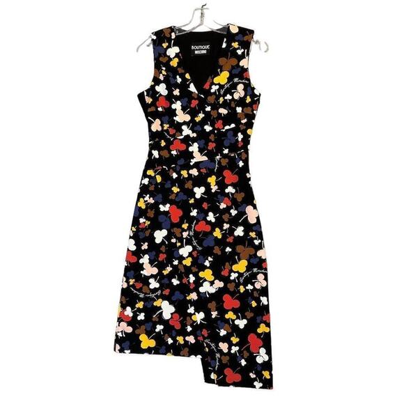 BOUTIQUE MOSCHINO Dress Women Sz 6 RARE Designer Branded Signature Novelty Print - Picture 1 of 12